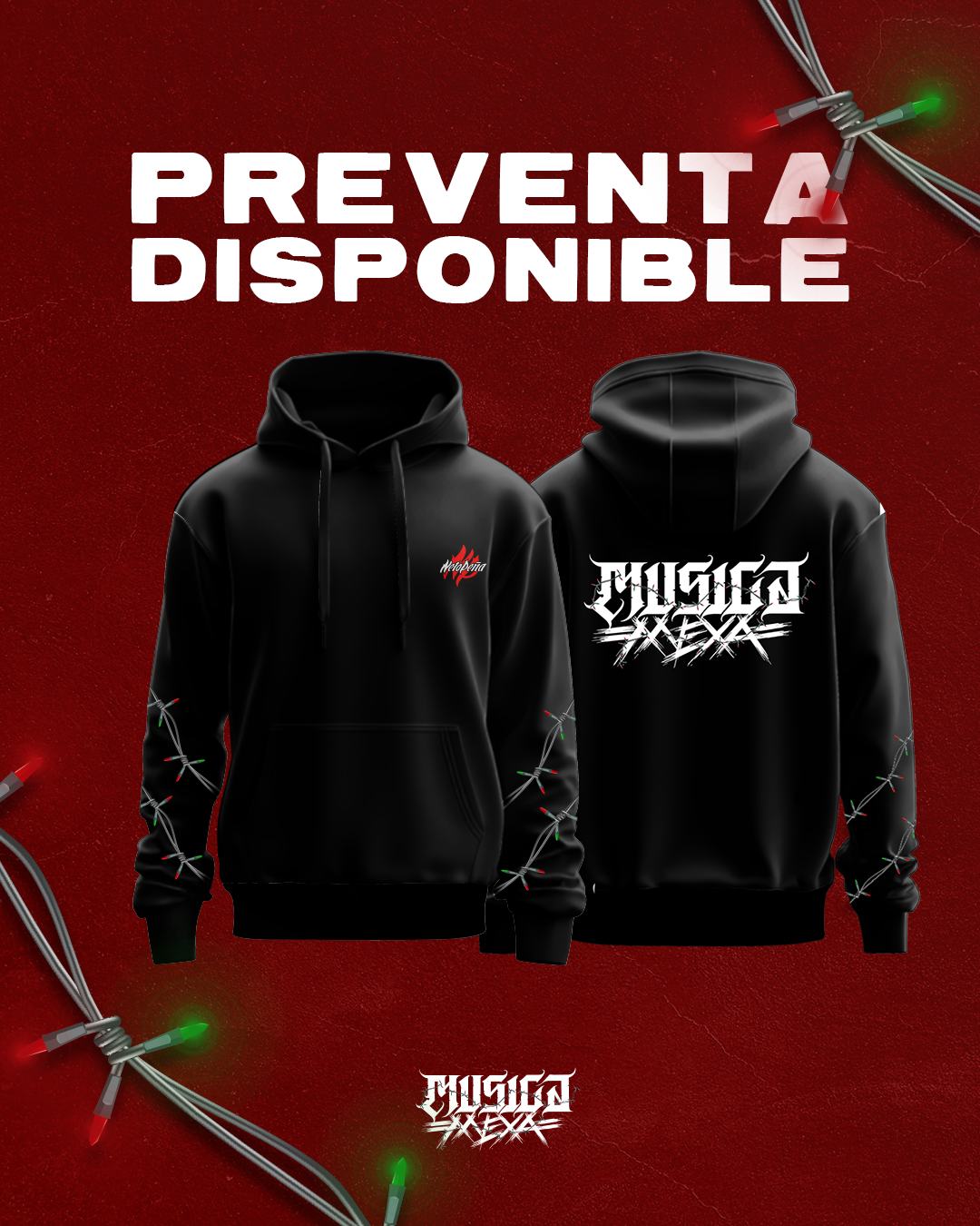 Hoodie navideña MÚSICA MEXA portada